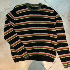 GF Mens Sweater Multi Stripes Wool Blend Size L Made in Italy